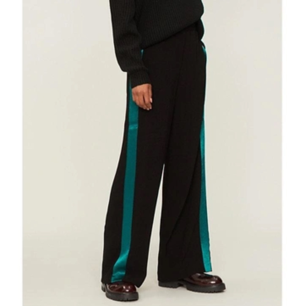 Maje satin side stripe crepe Parmane pants 1